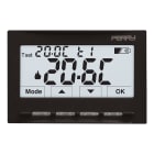PERRY ELECTRIC - Termostato digitale ad incasso 3V serie NEXT Soft Touch con inclusi due frontalini(1 bianco e 1 nero)