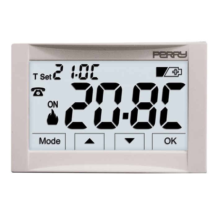 PERRY ELECTRIC - Termostato digitale ad incasso 3V serie MOON TOUCH SCREEN