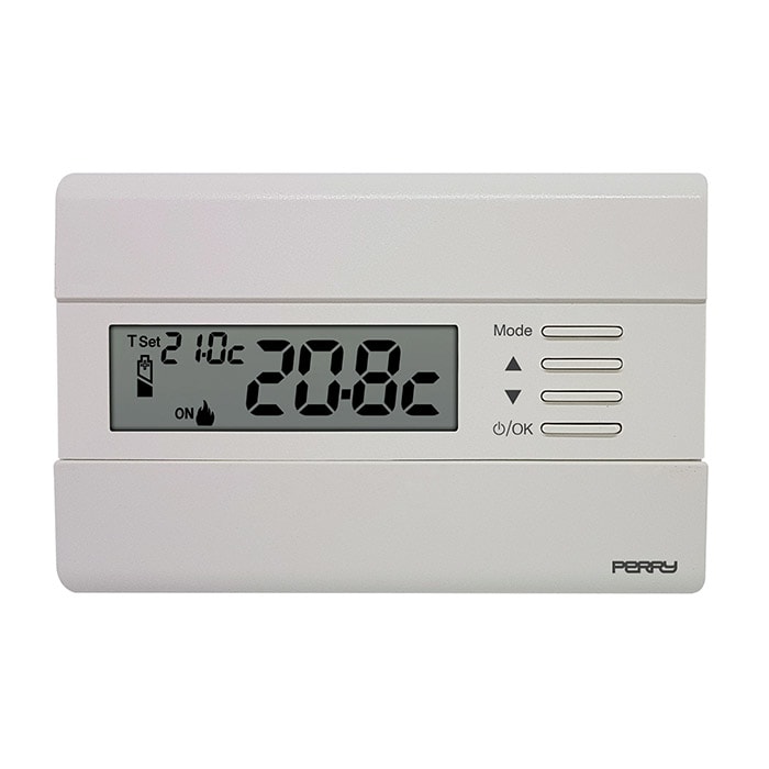 PERRY ELECTRIC - Termostato digitale 3V serie SLIM, colore bianco 1TPTE011B