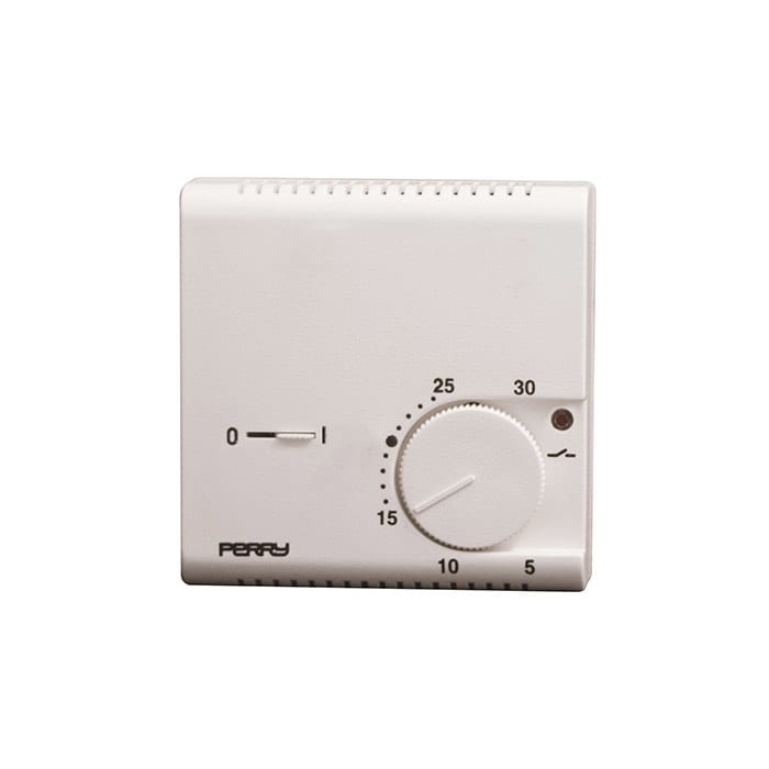 PERRY ELECTRIC - Termostato elettronico serie EUROPA con comando ON/OFF colore bianco 1TPTE046