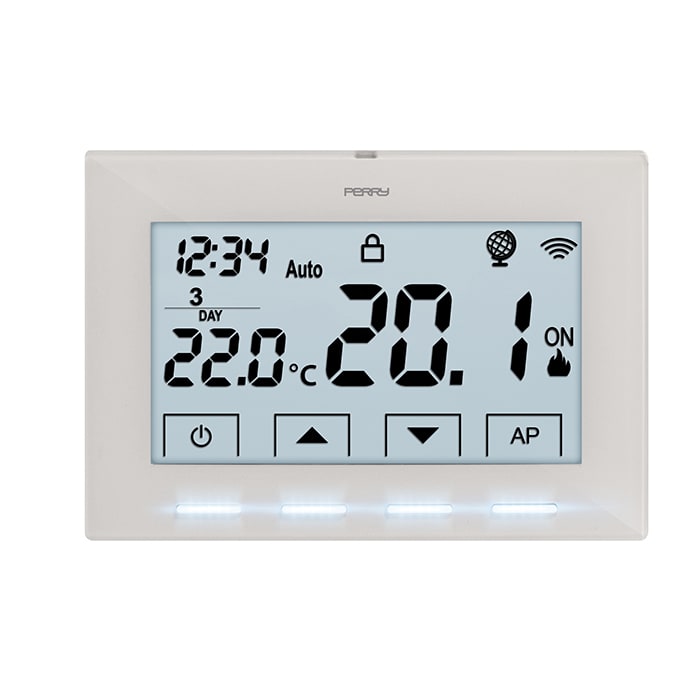 PERRY ELECTRIC - Cronotermostato Wi-Fi da parete 230V, colore bianco