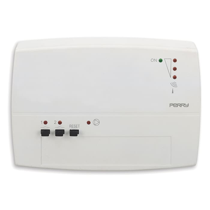 PERRY ELECTRIC - Ricevitore radio da parete 2 zone + 1 uscita pompa di circolazione colore bianco 1TXRX02/P