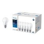 PHILIPS LIGHTING - CorePro LEDbulb - LED-lamp/Multi-LED - Consumo energetico: 8 W - Classe di efficienza energetica: F - Temperatura del colore correlata: 2700 K - LEDBULB ND 8-60W A60 E27 827 6CT.