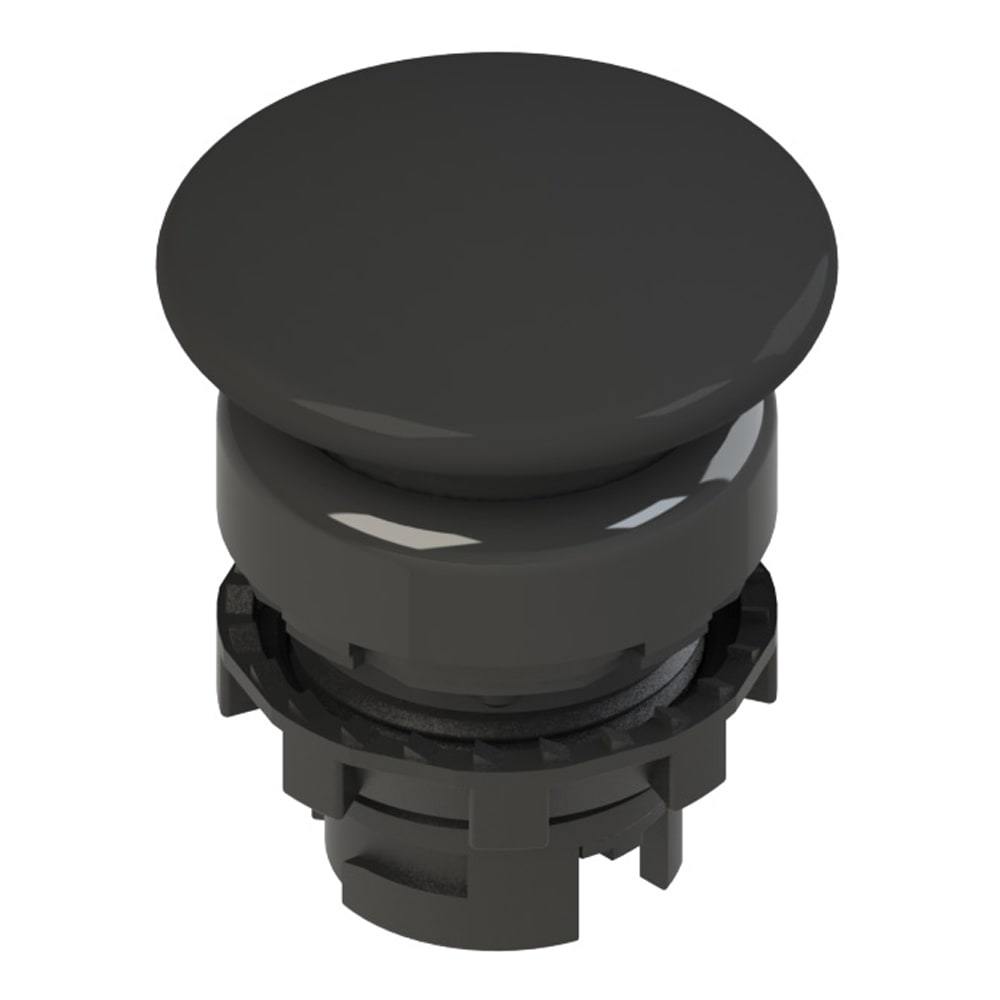 PIZZATO ELETTRICA - Pulsante ad impulso a fungo nero E2 2PU2F1410