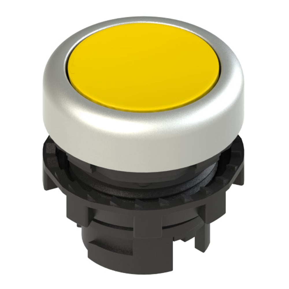 PIZZATO ELETTRICA - Pulsante ad impulso rasato giallo E2 2PU2R5290