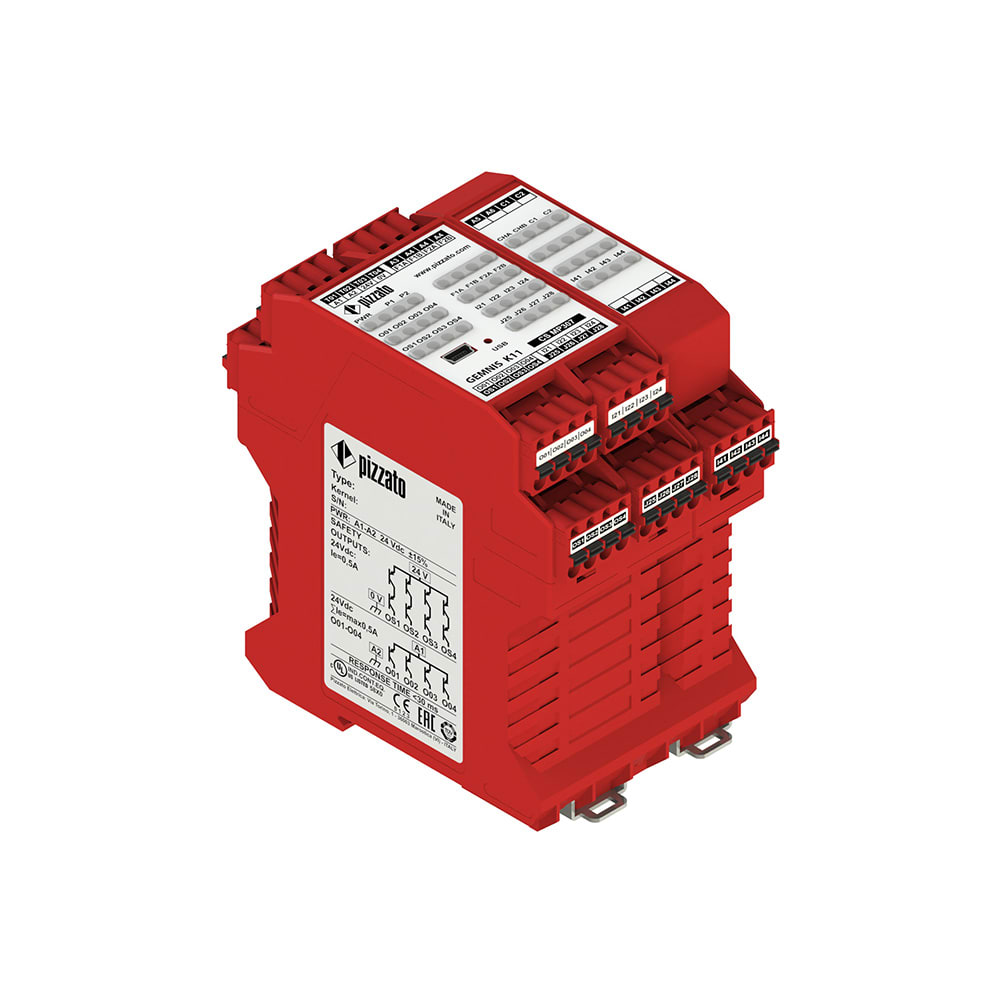 PIZZATO ELETTRICA - Modulo di sicurezza multifunzione programmabile, fino a SIL 3, PLe e Categoria 4 - serie Gemnis