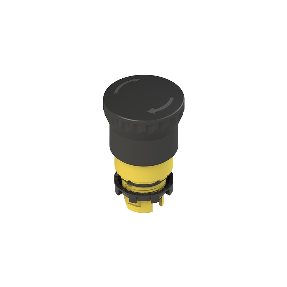 PIZZATO ELETTRICA - Pulsante a fungo nero, sblocco a rotazione