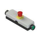 PIZZATO ELETTRICA - Unità completa con scatola, 2 pulsanti a fungo, 1 pulsante d'emergenza e contatti