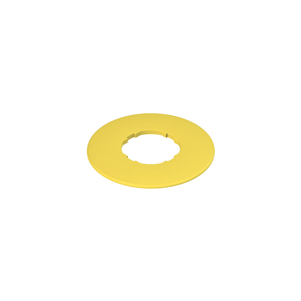 PIZZATO ELETTRICA - Targhetta con foro sagomato, disco giallo ? 60 mm, nessuna scritta