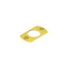 PIZZATO ELETTRICA - Targhetta con foro sagomato, rettangolare gialla 30x60 mm, scritta conforme ISO?13850