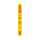 PIZZATO ELETTRICA - Adesivo giallo in PC, rettangolare 300x32 mm, scritta rossa "PUSH TO EXIT"