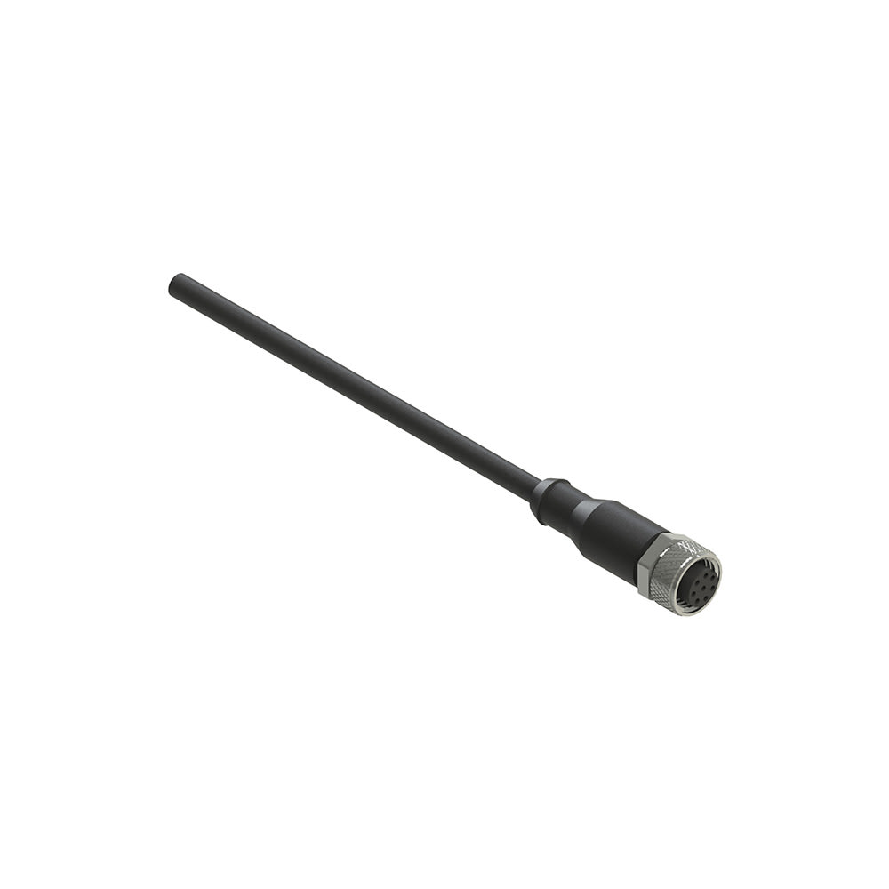 PIZZATO ELETTRICA - Connettore femmina M12 8 poli diritto cablato con cavo 5 m, rivestimento guaina PVC