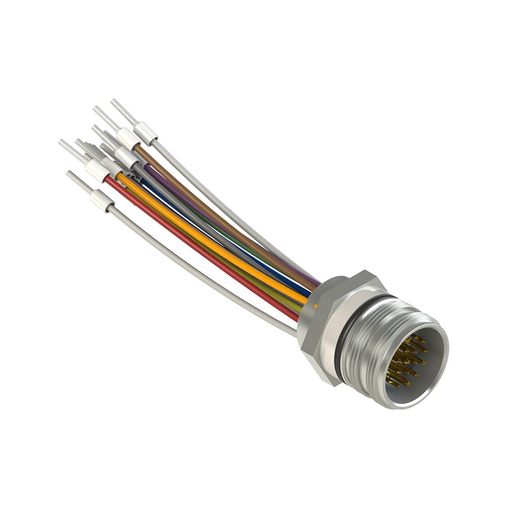 PIZZATO ELETTRICA - Connettore metallico maschio M23 19 poli , lunghezza fili 10cm