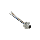 PIZZATO ELETTRICA - Connettore metallico maschio M12 5 poli, lunghezza cavi 8,5 cm, filettatura M20