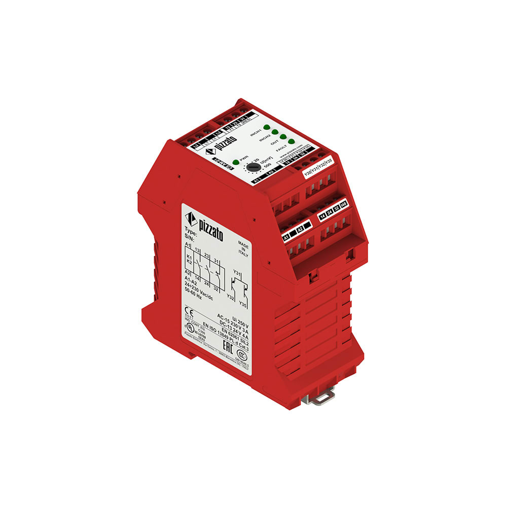 PIZZATO ELETTRICA - Modulo di sicurezza albero fermo, 2NO+1NC, categoria 3 CS AM-01VE01