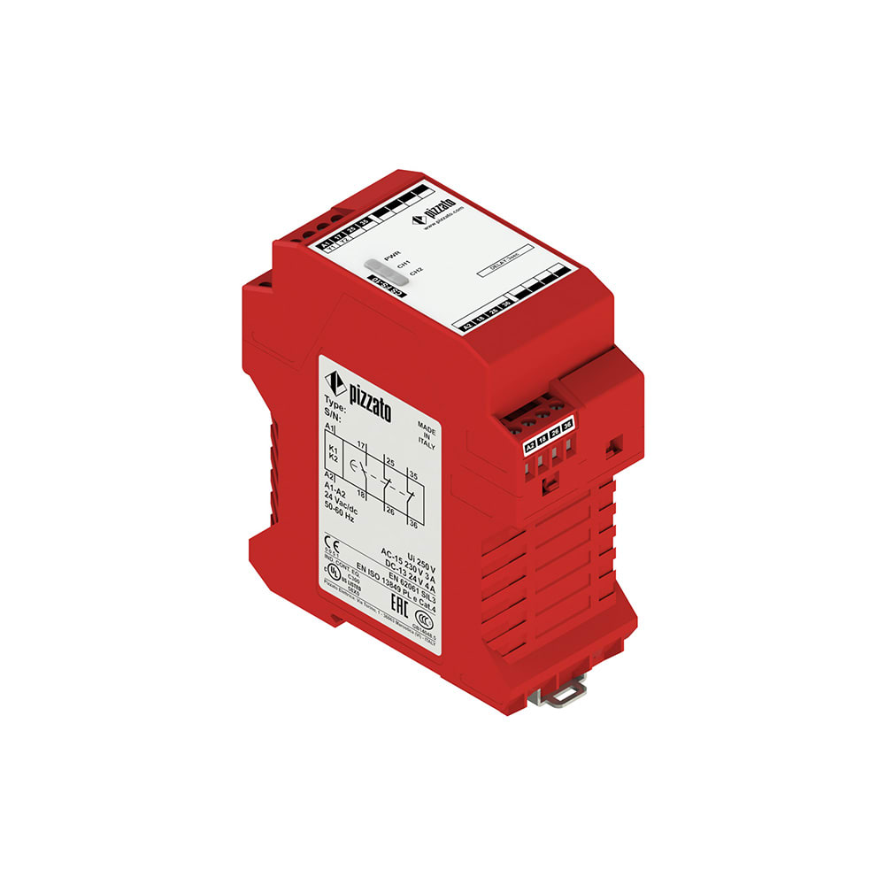 PIZZATO ELETTRICA - Modulo di sicurezza 1NO+2NC, temporizzato all'eccitazione CS FS-12M024