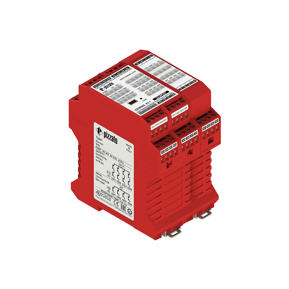 PIZZATO ELETTRICA - Modulo di sicurezza multifunzione programmabile, fino a SIL 3, PLe e Categoria 4 - serie Gemnis CS MP307M0