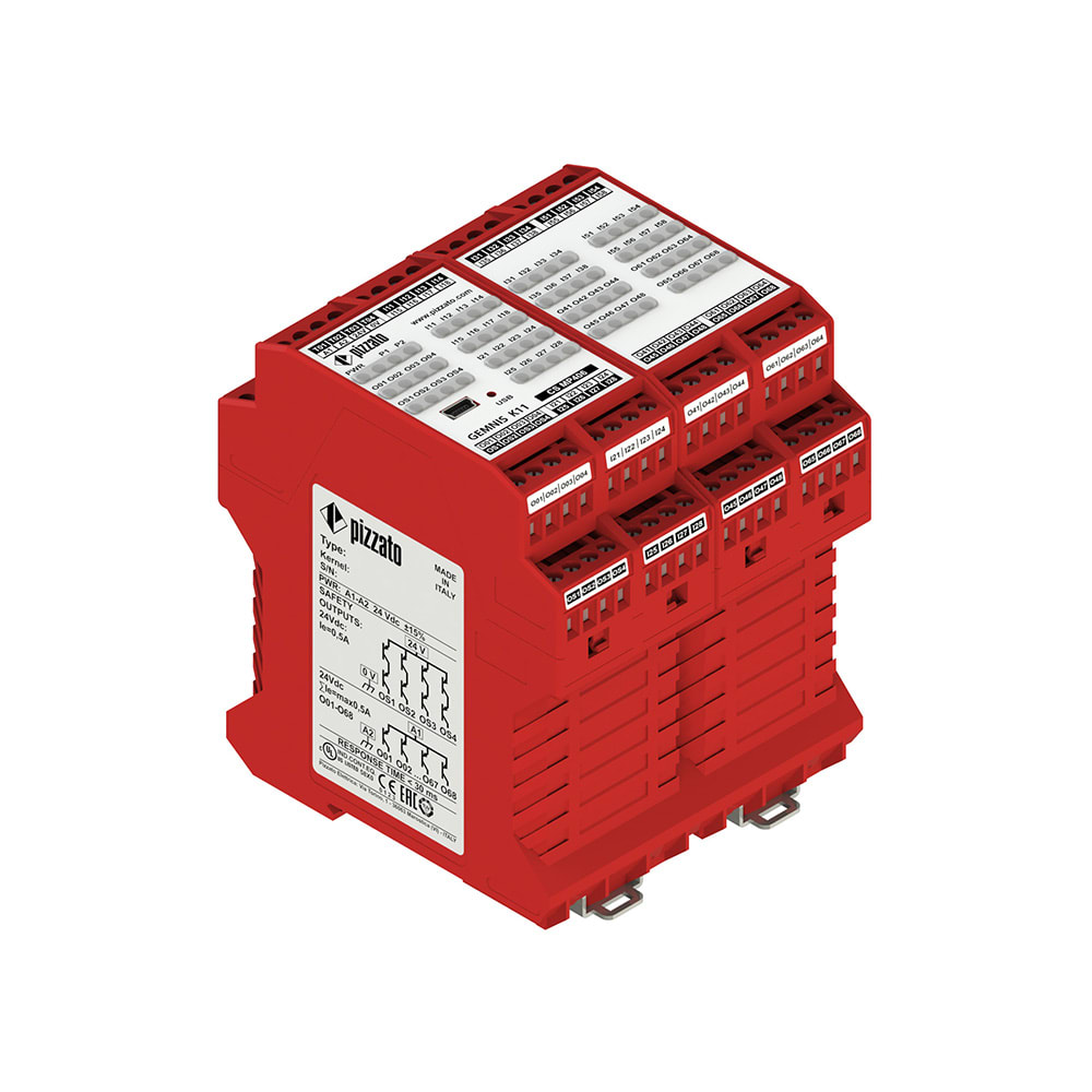 PIZZATO ELETTRICA - Modulo di sicurezza multifunzione programmabile, fino a SIL 3, PLe e Categoria 4 - serie Gemnis CS MP406M0