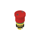 PIZZATO ELETTRICA - Pulsante d'emergenza con sblocco push-pull finestrato con linea indicatrice verde