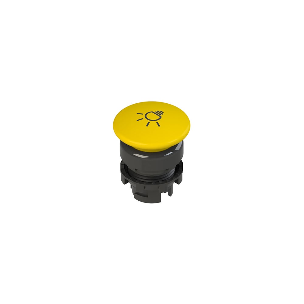PIZZATO ELETTRICA - Pulsante luminoso a fungo giallo con marcatura
