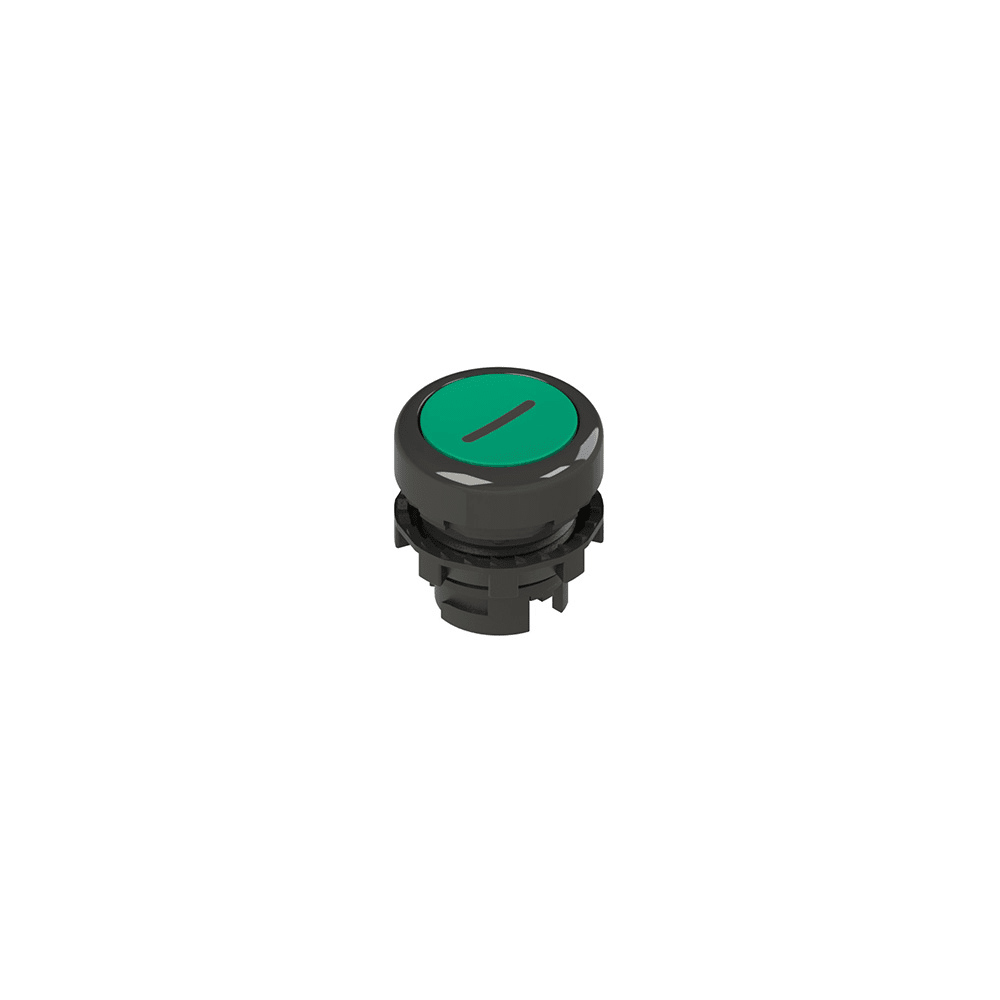 PIZZATO ELETTRICA - Pulsante luminoso rasato verde con marcatura