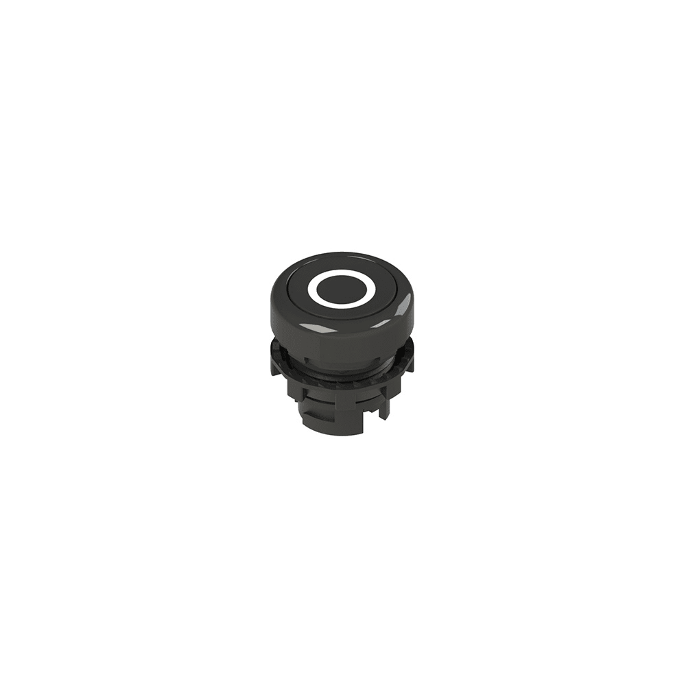 PIZZATO ELETTRICA - Pulsante ad impulso rasato nero con marcatura E2 1PU2R121L1