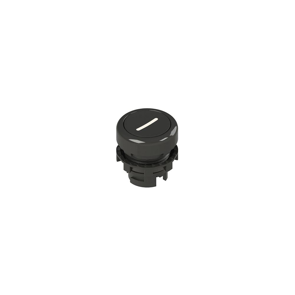 PIZZATO ELETTRICA - Pulsante ad impulso rasato nero con marcatura E2 1PU2R121L2