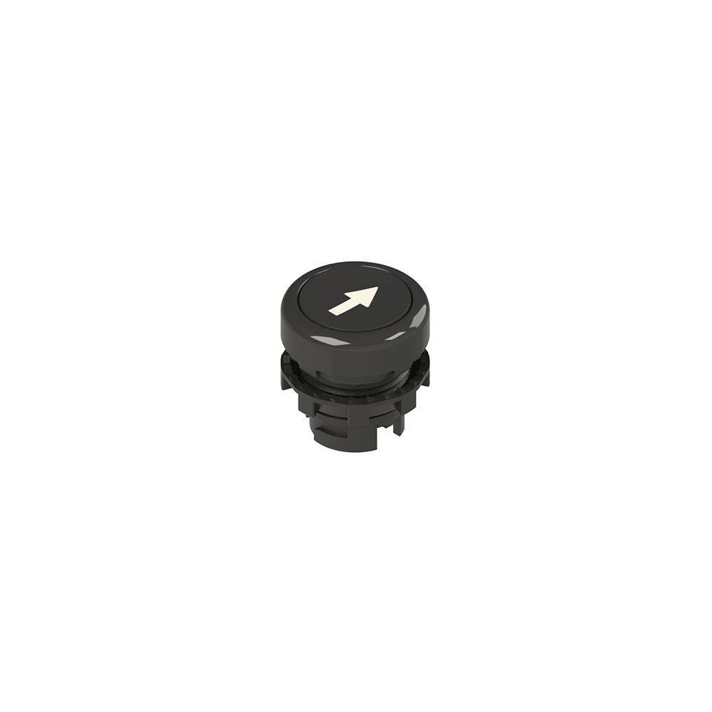 PIZZATO ELETTRICA - Pulsante ad impulso rasato nero con marcatura E2 1PU2R121L7