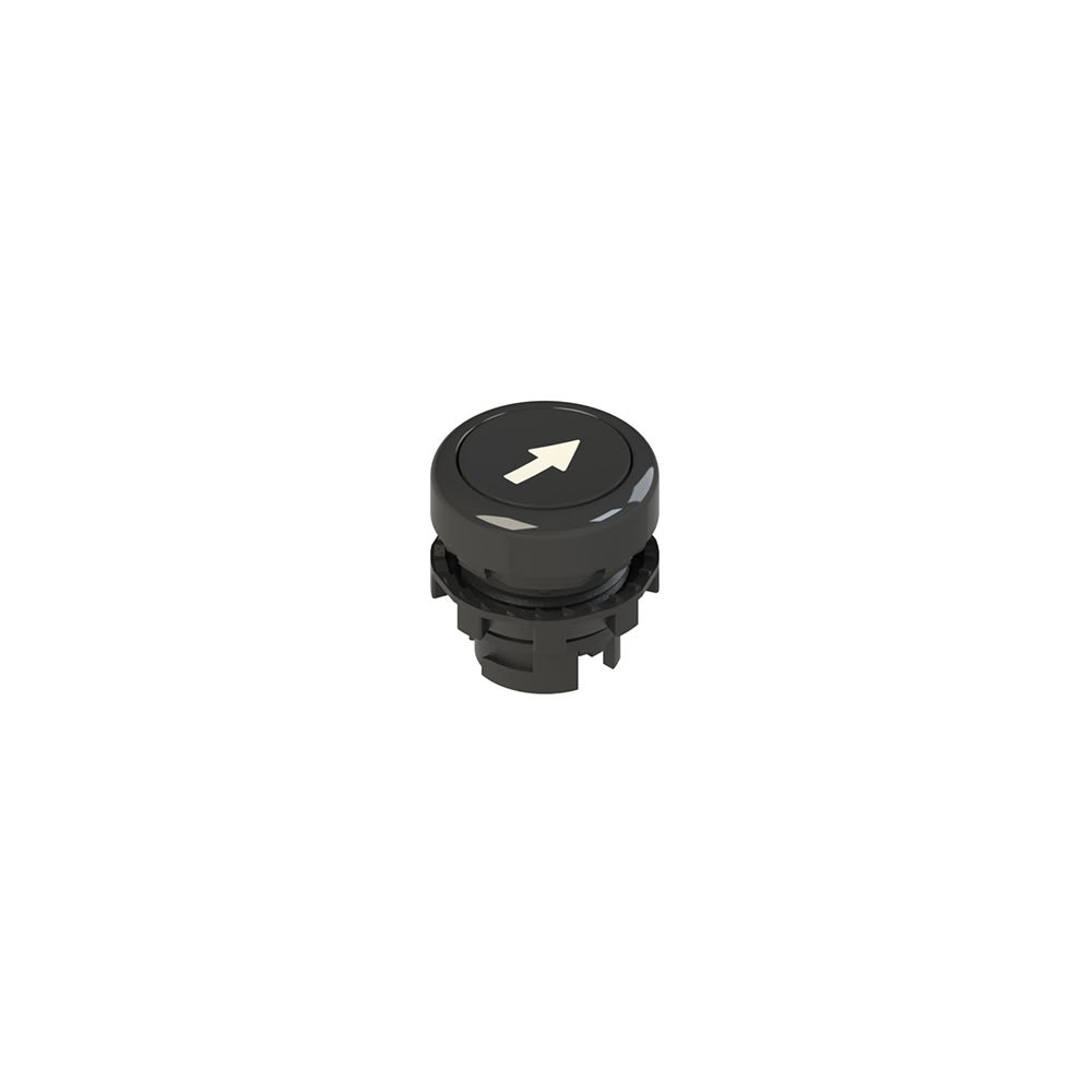 PIZZATO ELETTRICA - Pulsante ad impulso rasato nero con marcatura E2 1PU2R121L7