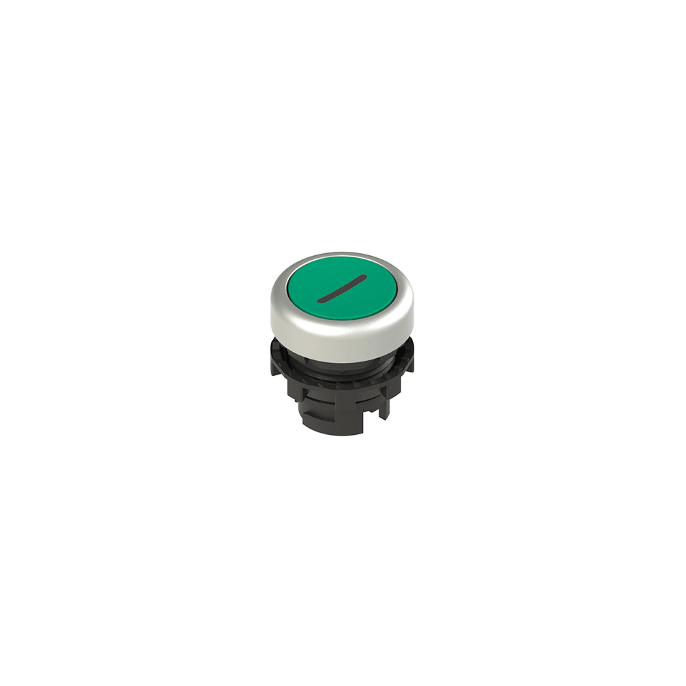 PIZZATO ELETTRICA - Pulsante ad impulso rasato verde con marcatura