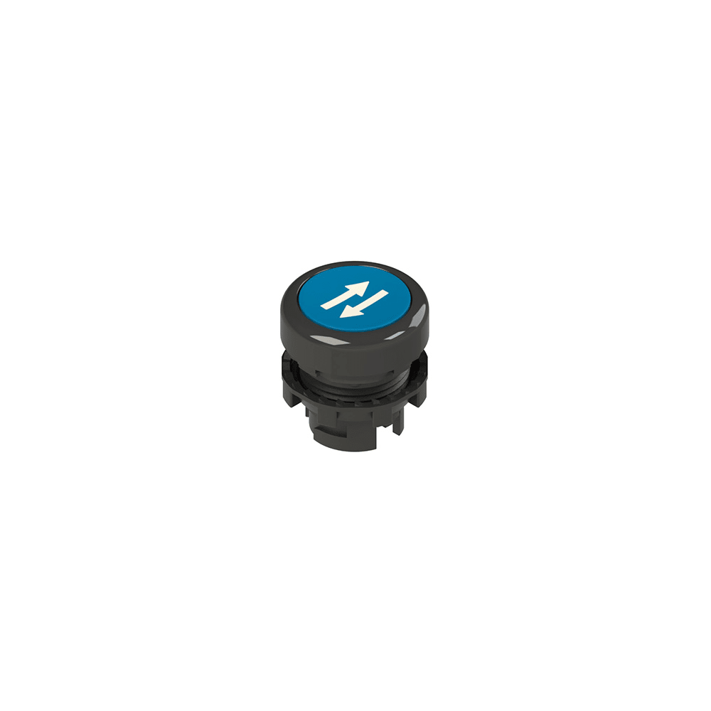PIZZATO ELETTRICA - Pulsante ad impulso rasato blu con marcatura E2 1PU2R621L58