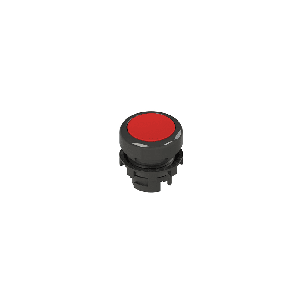 PIZZATO ELETTRICA - Pulsante ad impulso rasato rosso E2 2PU2R3210-T6