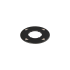 PIZZATO ELETTRICA - Targhetta con foro sagomato, circolare nera, Ø 60 mm, con marcatura