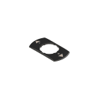 PIZZATO ELETTRICA - Targhetta con foro sagomato, rettangolare nera 30x60 mm, scritta "R, L"