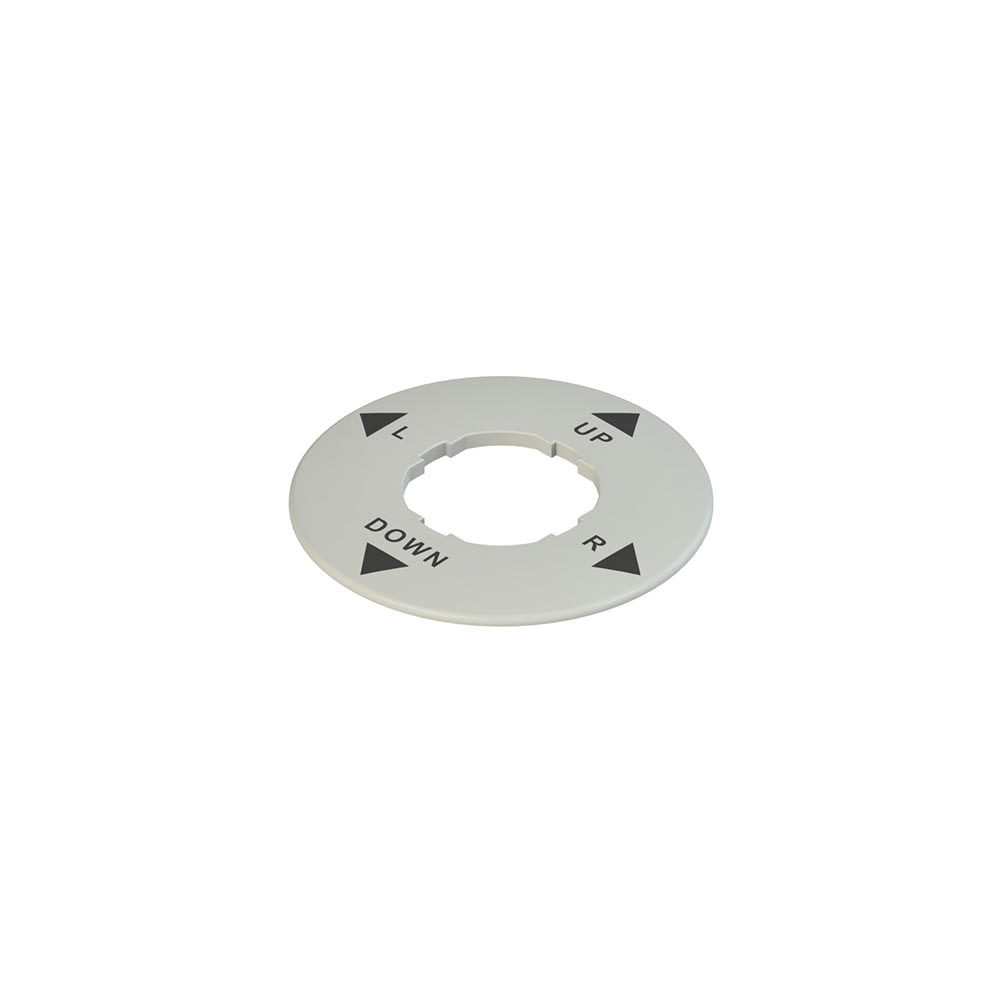 PIZZATO ELETTRICA - Targhetta con foro sagomato, circolare grigia, ? 60 mm, scritta "UP, R , DOWN, L" VE TF32A9130
