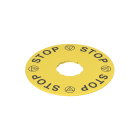 PIZZATO ELETTRICA - Targhetta con foro sagomato, disco giallo ? 90 mm, scritta "STOP - STOP - STOP - STOP" VE TF32D5109