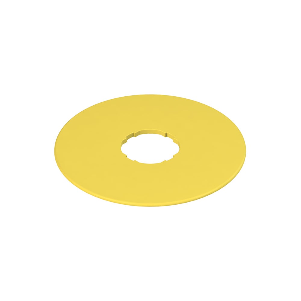 PIZZATO ELETTRICA - Targhetta con foro sagomato, disco giallo ? 90 mm, nessuna scritta