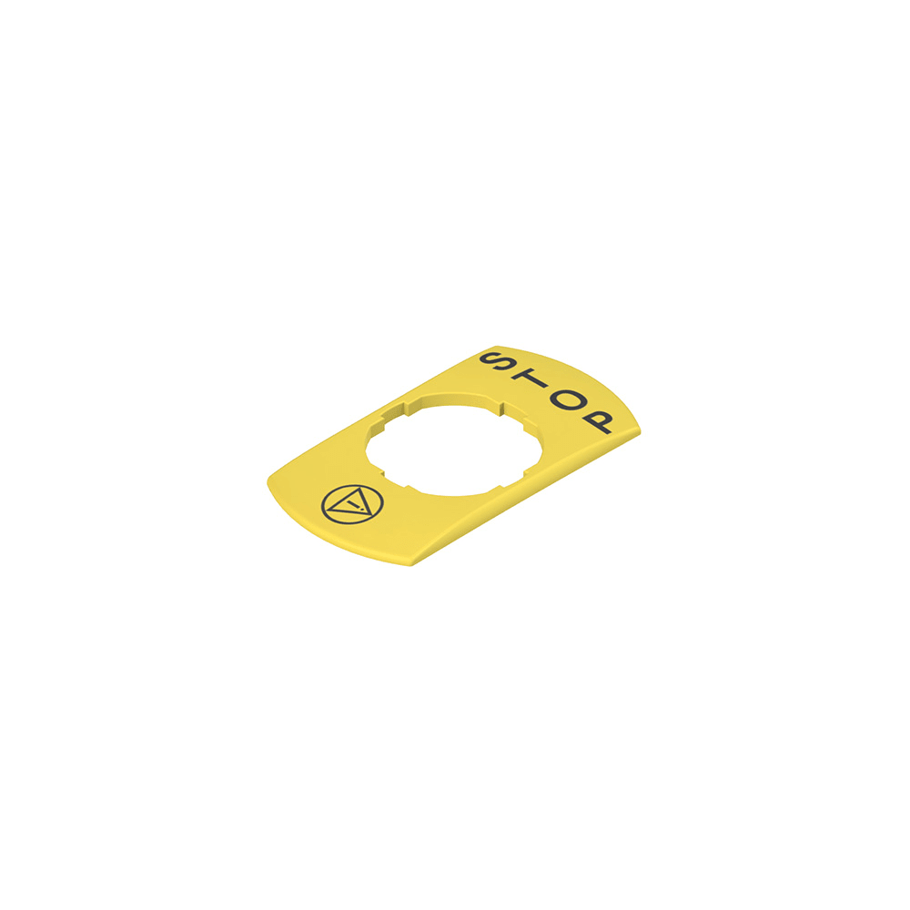 PIZZATO ELETTRICA - Targhetta rettangolare con foro sagomato 30x60 mm, scritta "STOP"