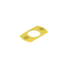 PIZZATO ELETTRICA - Targhetta con foro sagomato, rettangolare gialla 30x60 mm, scritta conforme ISO?13850