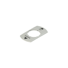 PIZZATO ELETTRICA - Targhetta con foro sagomato, rettangolare grigia 30x60 mm, scritta "UP, DOWN"