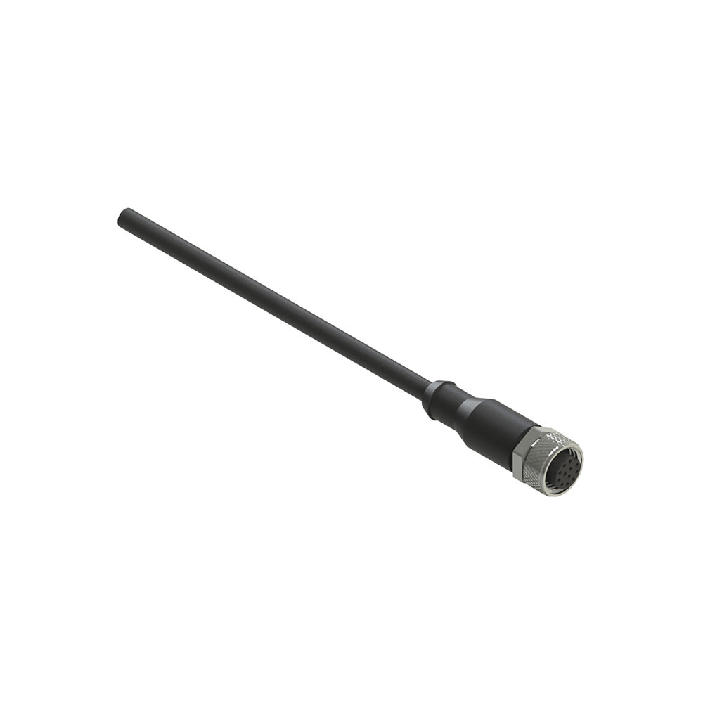 PIZZATO ELETTRICA - Connettore femmina M12 12 poli diritto cablato con cavo 5 m, rivestimento guaina PVC