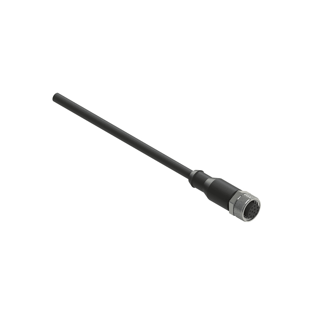 PIZZATO ELETTRICA - Connettore femmina M12 12 poli diritto cablato con cavo 5 m, rivestimento guaina PVC