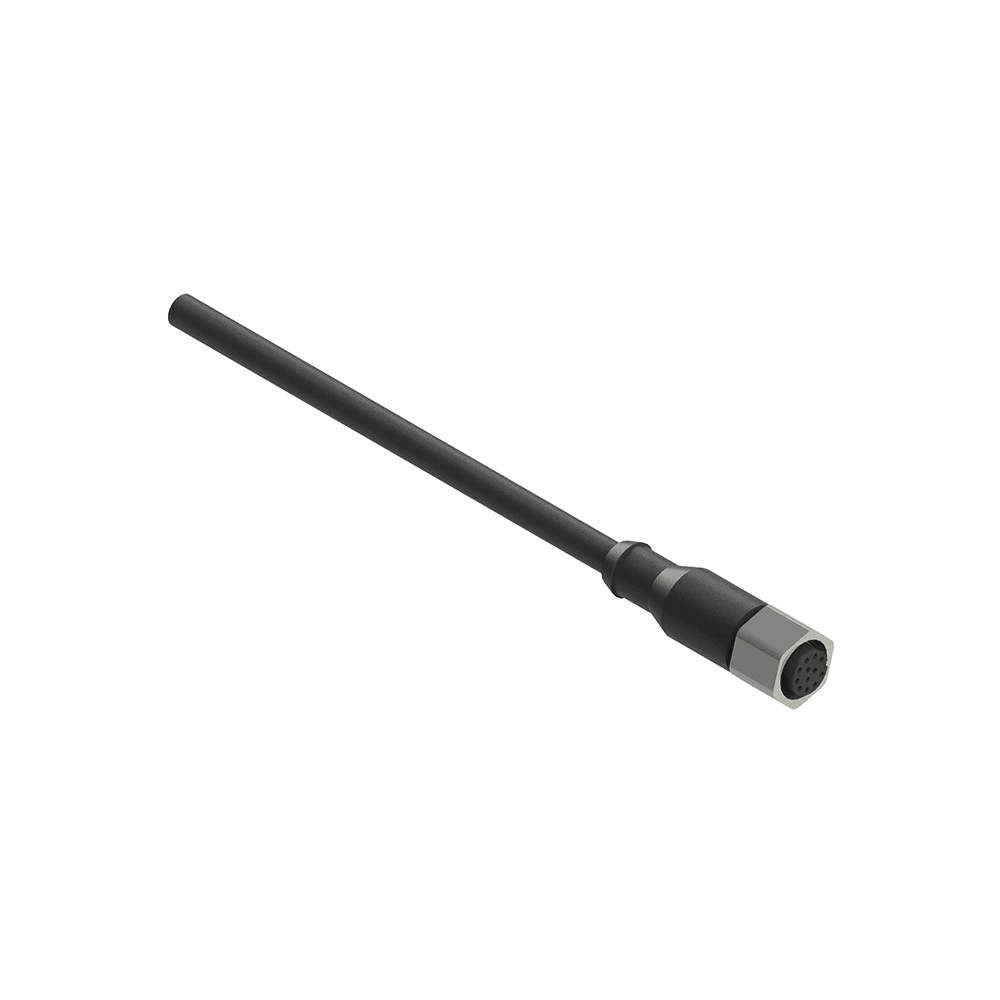 PIZZATO ELETTRICA - Connettore femmina M12 12 poli diritto cablato con cavo PUR 10 m e ghiera esagonale in acciaio inox