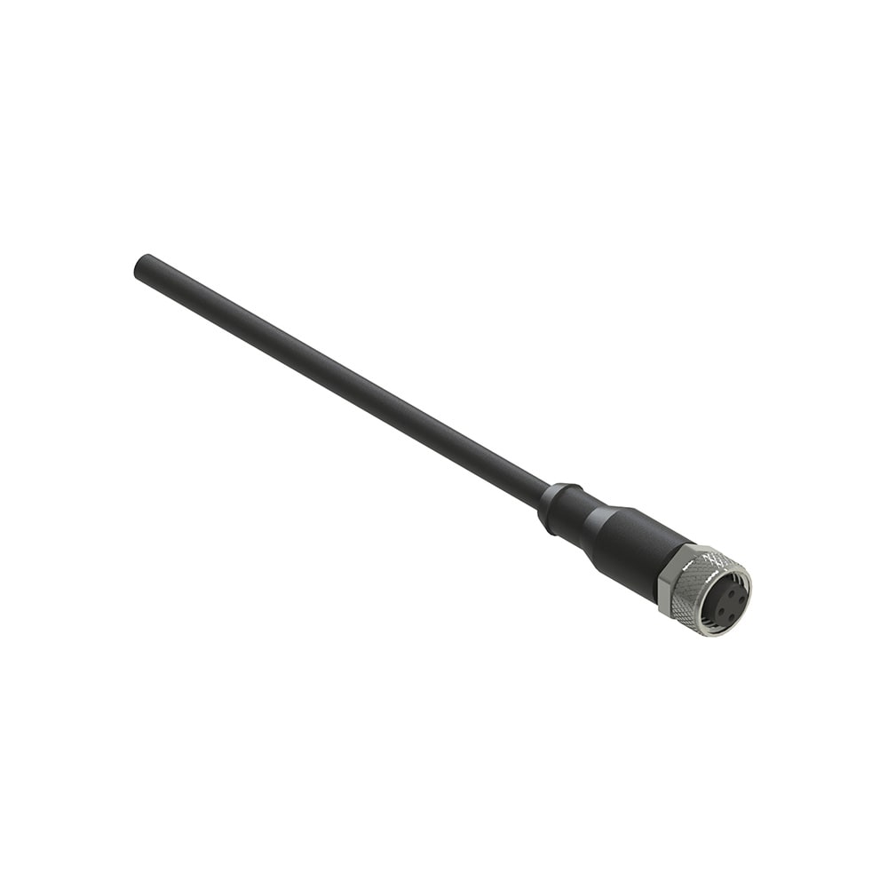 PIZZATO ELETTRICA - Connettore femmina M12 4 poli diritto cablato con cavo 3 m, rivestimento guaina PVC