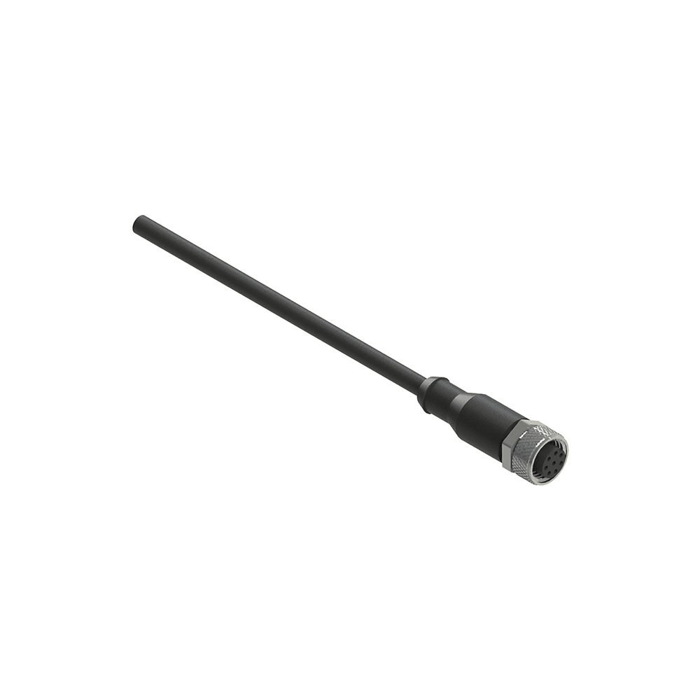 PIZZATO ELETTRICA - Connettore femmina M12 8 poli diritto cablato con cavo 3 m, rivestimento guaina in PVC