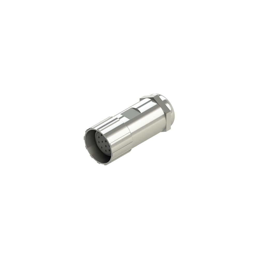 PIZZATO ELETTRICA - Connettore metallico femmina M23 12 poli dritto senza cavo, connessione a crimpare