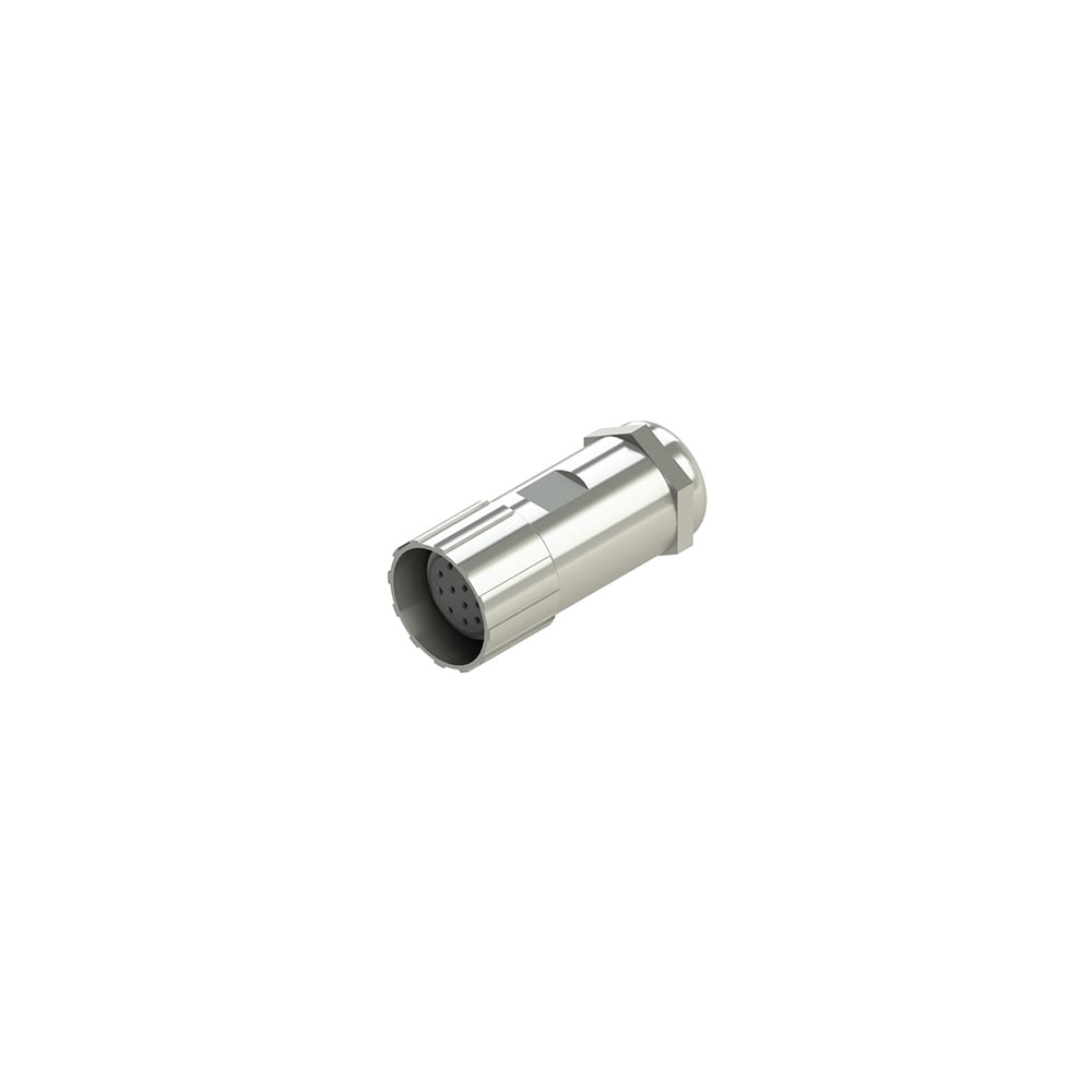 PIZZATO ELETTRICA - Connettore metallico femmina M23 12 poli dritto senza cavo, connessione a saldare