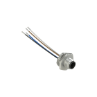 PIZZATO ELETTRICA - Connettore metallico maschio M12 4 poli, lunghezza cavi 8,5 cm, filettatura M20