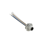PIZZATO ELETTRICA - Connettore metallico maschio M12 5 poli, lunghezza cavi 8,5 cm, filettatura PG 13,5