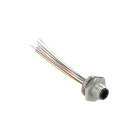 PIZZATO ELETTRICA - Connettore metallico maschio M12 8 poli, lunghezza cavi 8,5 cm, filettatura PG 13,5